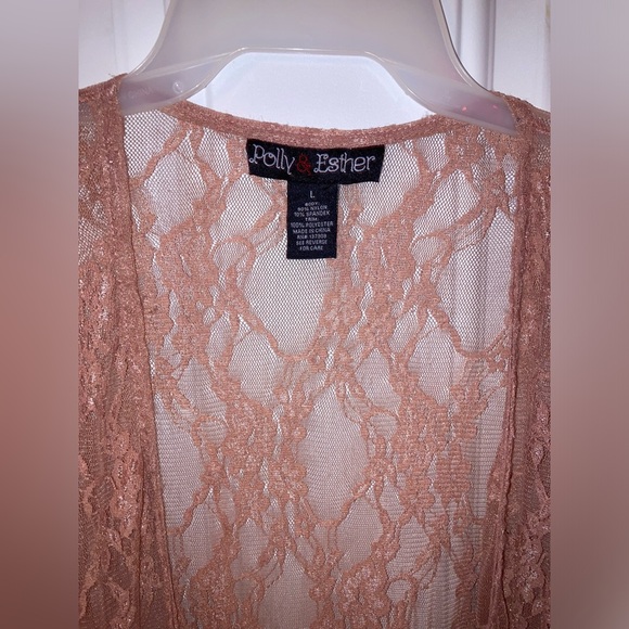 Polly & Esther Size Large lace pink cardigan/robe - Picture 2 of 4